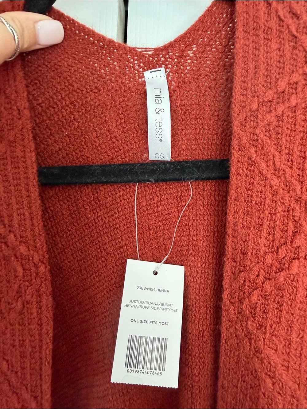 Rust Open-Front Fringe Cape - Picture 2 of 2